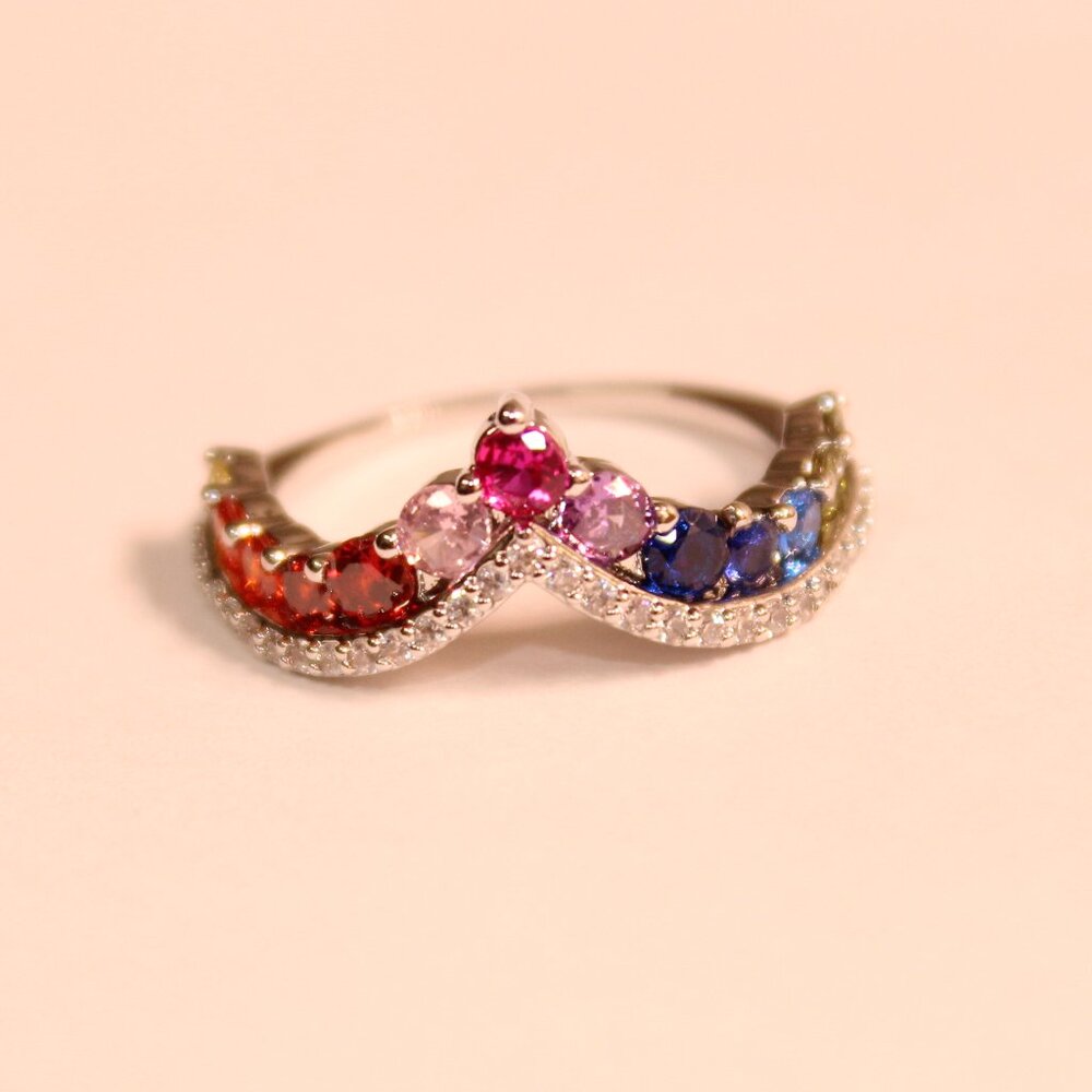 BEAUTIFUL MULTI-COLORED GEMSTONE RING - Picture 5 of 5